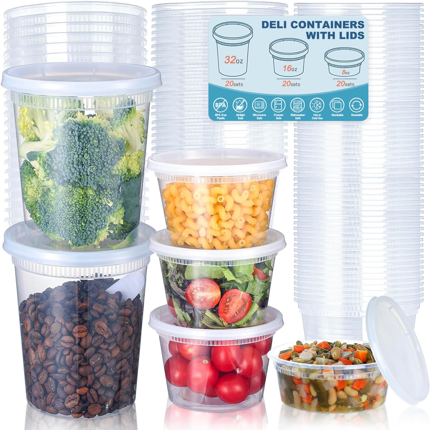 Food Storage Meals - 24 Uds. Contenedores de almacenamiento de